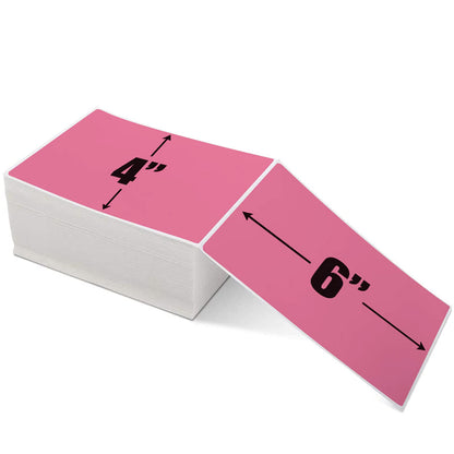 Phomemo 4x6 Thermal Labels - Direct Address Shipping Labels Compatible with Phomemo Rollo and More 4 * 6 Label Printers, 500PCS, Pink