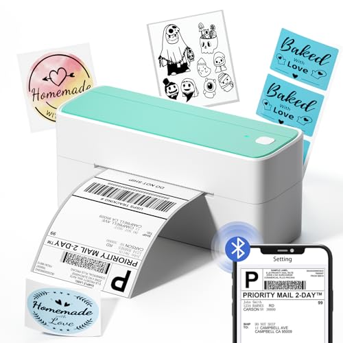 Phomemo 241BT Imprimante d'étiquettes d'expédition thermique 4x6 compatible avec Android, iOS et PC, largement utilisée pour Royal Mail, Hermes, Etsy, Shopify, eBay, Amazon, Fedex, UPS, etc. Vert