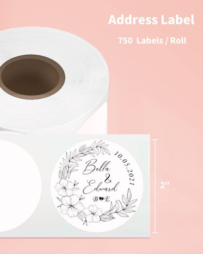 éTiquettes D'ExpéDition Rondes Blanc De 50'' * 50'' Pour Imprimante D'éTiquettes D'ExpéDition 4xl, éTiquettes Autocollantes Pour Imprimante Thermique, Compatibles Avec Munbyn, Phomemo, Polono, Sans Bpa