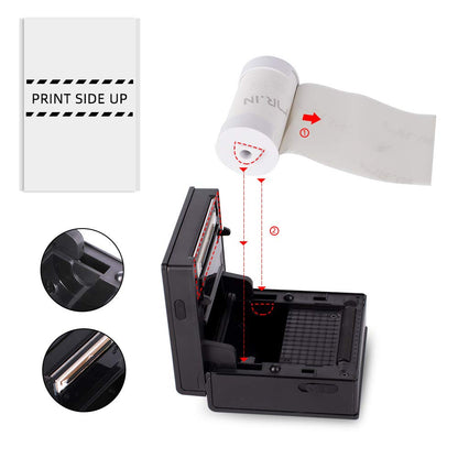 Phomemo Printer Thermal Sticker Paper Self-Adhesive Black Print on Clear for M02/M02 Pro/M02S Portable Printable Stick Paper 1.97 Inch x 11.48 Feet (50mm x 3.5m) for Picture Planner List Note, 3-Roll