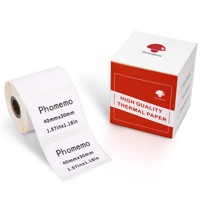Phomemo -labels for Phomemo label machine M110 M120 M200 M220 self-adhesive labels thermal paper for printing barcode name, address and more, 40x30 mm, 230 labels/roll