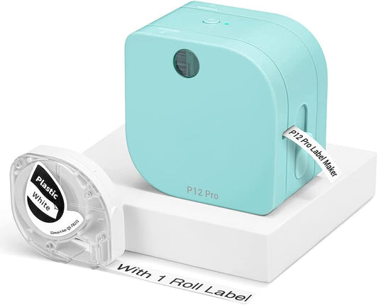 Phomemo P12 PRO Label Maker, Label Maker Machine with Tape, Mini Thermal Label Printer for Labeling Home Office, Bluetooth Label Maker Handheld Labeler Rechargeable for Organization, for Phone & Pad