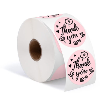 Phomemo 2'' Round Pink Labels, 750 Labels/Roll Compatible with MUNBYN Phomemo, Polono Label Printers, BPA Free Shipping Labels, Self Adhesive Thermal Labels for Logo, Code DIY