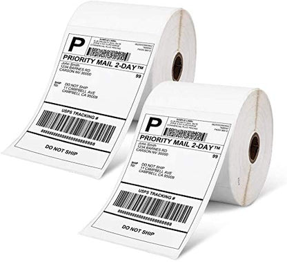 Étiquette thermique directe Phomemo 4 ''x 6'', étiquette d'expédition, compatible avec l'imprimante thermique de bureau, compatible avec toutes les entreprises de messagerie (1000 étiquettes en rouleau)