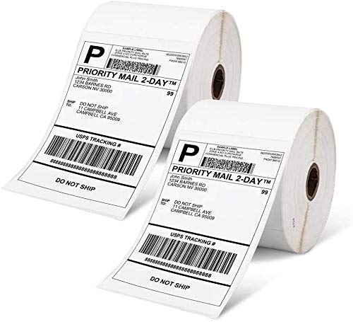 Étiquette thermique directe Phomemo 4 ''x 6'', étiquette d'expédition, compatible avec l'imprimante thermique de bureau, compatible avec toutes les entreprises de messagerie (1000 étiquettes en rouleau)
