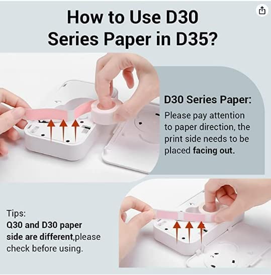 Phomemo 3 Rolls D30 Adhesive Infinite Thermal Label Paper 1/2'' x 20ft (15 x 6 m) Black on Orange, Phomemo D30 Label Thermal Labels, Labels, for Gifts,
