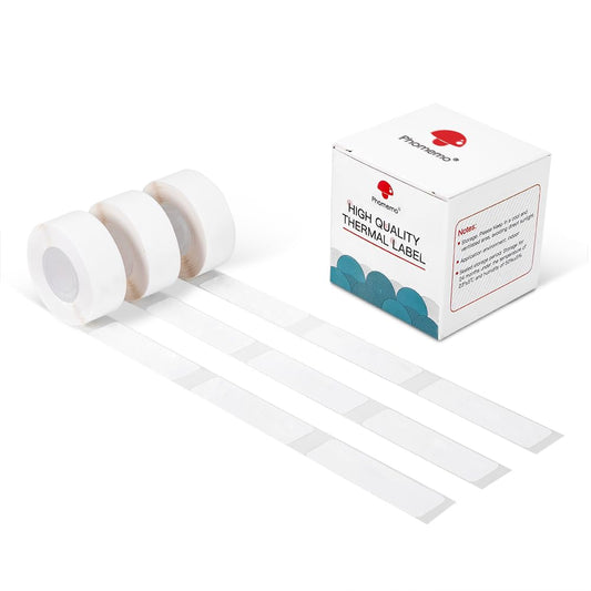 Phomemo D30 D30Pro - Carta autoadesiva autoadesiva, 14 x 50 mm, per stampanti portatili Bluetooth mobili, 3 rotoli