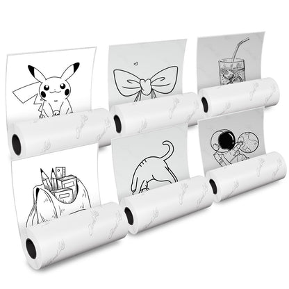 Phomemo Printerpapier, set van 6 stuks, zelfklevend, transparant, wit, semi-transparant, thermisch printerpapier voor Phomemo M02PRO, T02, M02, M02S, M03, M03AS, M04S