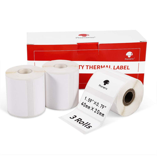 Phomemo 3 Rolls M110 Label,self-Adhesive Thermal Label,1.57''x0.79'' (40x20mm), 3 Rolls of 320 Labels/roll, Compatible with Phommeo M110 M200 M120 M220 M221 Label Maker, 3 Rolls Multifunctional Label