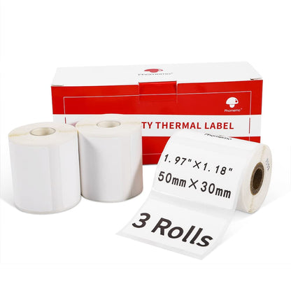 Phomemo thermal label paper, 3 rolls of multifunctional adhesive label, address label price tag, compatible with Phomemo M110 M200 Label Printer, 50x30mm, 230 Labels/Roll, 3 rolls total