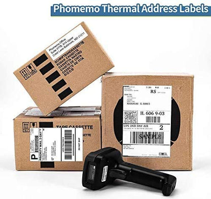 Phomemo Thermodirect-verzending, etiketten, thermische labelprinter, etiket- en labelhouder, compatibel met Rollo MUNBYN en alle 4 ¡Á 6 labelprinters (1000 stuks op rol en labelhouder)