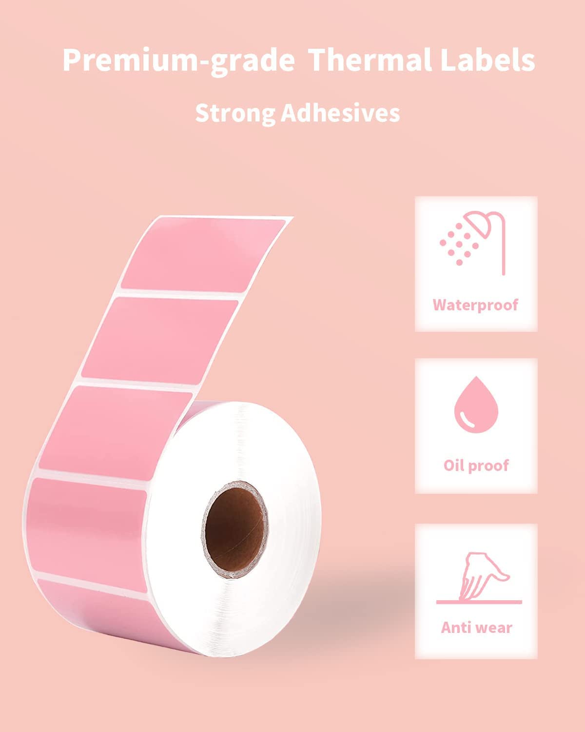 Phomemo 2,25 inch x 1,25 inch witte verzendlabels, zelfklevend, 1000 etiketten/rol, compatibel met MUNBYN, Phomemo, Polono labelprinter, BPA-vrije thermische etiketten voor barcode, adreslabels, 57 x 31 mm¡­