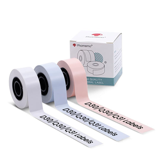 Endlosetiketten für Phomemo Q31/Q30S/Q30, Lavendel, Weiß, Rosa Klebeetiketten 15mmx6m, BPA freie Aufkleber, Thermo-Etikettenrolle für Colorwing Q30 Bluetooth Labelmaker- 3 Rollen