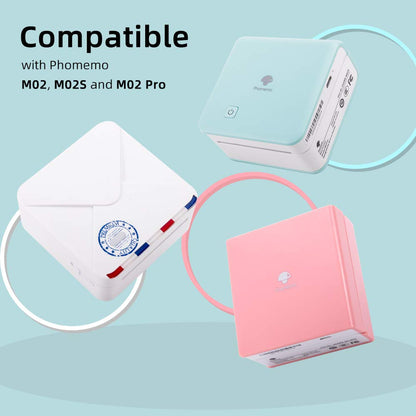 Phomemo Semi-Transparent Printer Paper (Width:53mm) Self Adhesive Sticker Printer Rolls For Phomemo M02 M02S M02-Pro M03 Sticker Manufacturer, 3-in-1 Set