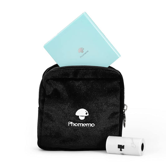 Phomemo Sac Compatible avec Les Imprimantes T02, M02, M02Pro, M02S, M02X, M02L, Les ¨¦tiqueteuses D30, Q30, Q31, Q30S, Sac en Velours Noir Souple, imperm¨¦able et R¨¦sistant aux Rayures