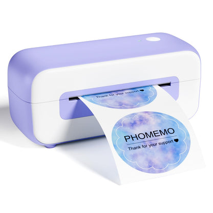 Phomemo Thermal Shipping Label Printer, 4x6 Desktop Thermal Label Printer for Shipping Packages/Small Business/Office/Home, Widely Used for Amazon, Ebay, Shopify, Etsy, UPS, FedEx - Purple