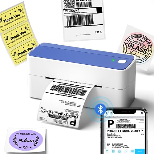 Phomemo 241BT lmprimante Etiquette Thermique Bluetooth 4x6, DHL Imprimante Etiquette Autocollante Bluetooth avec Vitesse d'impression 150mm/s -Via USB Bluetooth, pour DHL, UPS, Amazon, Ebay, Shopify.