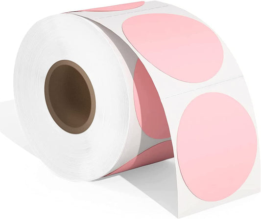 éTiquettes D'ExpéDition Rondes Roses De 50'' * 50'' Pour Imprimante D'éTiquettes D'ExpéDition 4xl, éTiquettes Autocollantes Pour Imprimante Thermique, Compatibles Avec Munbyn, Phomemo, Polono, Sans Bpa