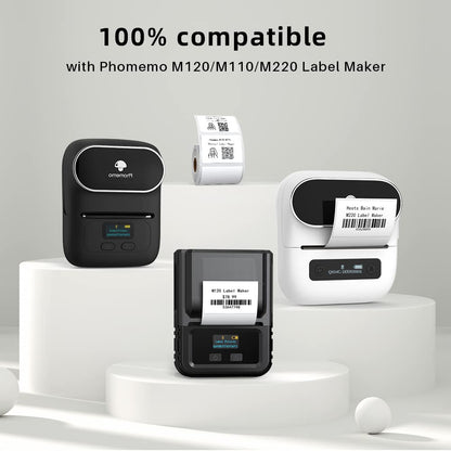 690 pcs M110/M220/M120/M200/M221 Thermal Paper 1.57'' x 1.18''(40x30mm), Phomemo Label Maker Tape, Multipurpose Barcode Labels, 230Labels/Roll, Black on White