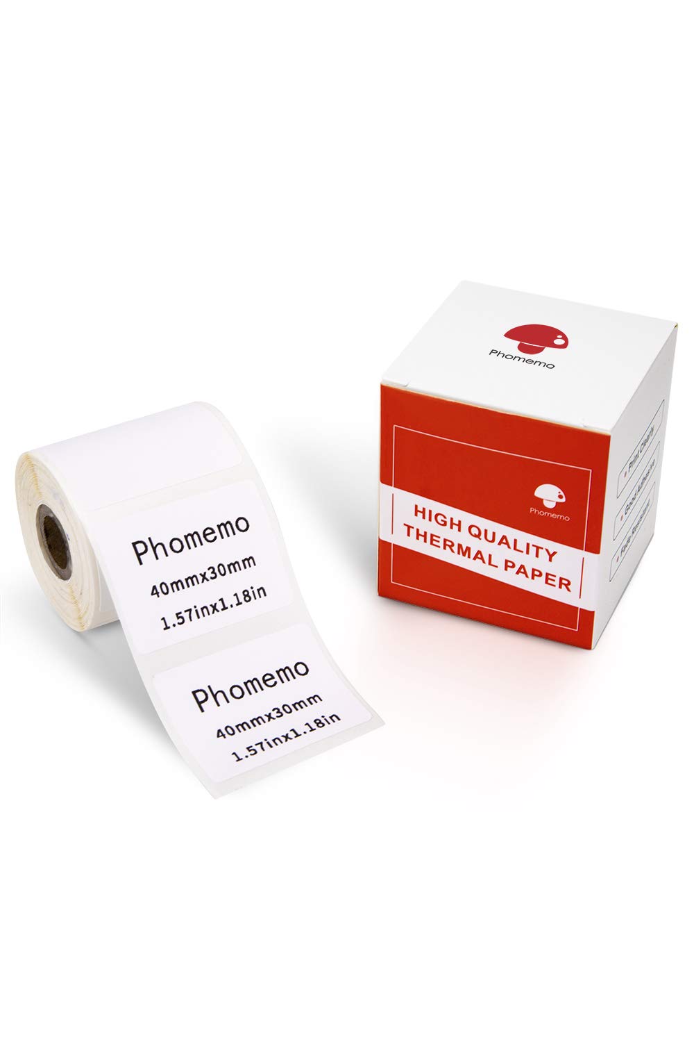 Phomemo Thermal Label Paper - Multifunctional Adhesive Label, Address Label, 40x30mm (1.57'' x 1.18''), Suitable for Phomemo M110 M200 Label Printers, 230 Labels/Roll