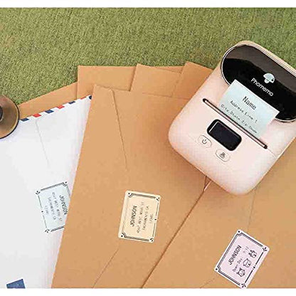 Phomemo Sticker Label M110/M221/M220/M120/M200/M110S Thermal Label- Black on Blue 1.57''x1.18''(40x30mm) for Small Business, Home, Office, 230 Labels/Roll