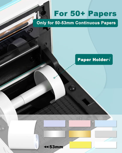 Phomemo Sticker Printer- Mini Printer M02 Portable Thermal Printer Sticker Maker Inkless Pocket Printer Bluetooth Photo Printer for Learning Assistance, Study Notes, Journal, Fun, Work, Receipts