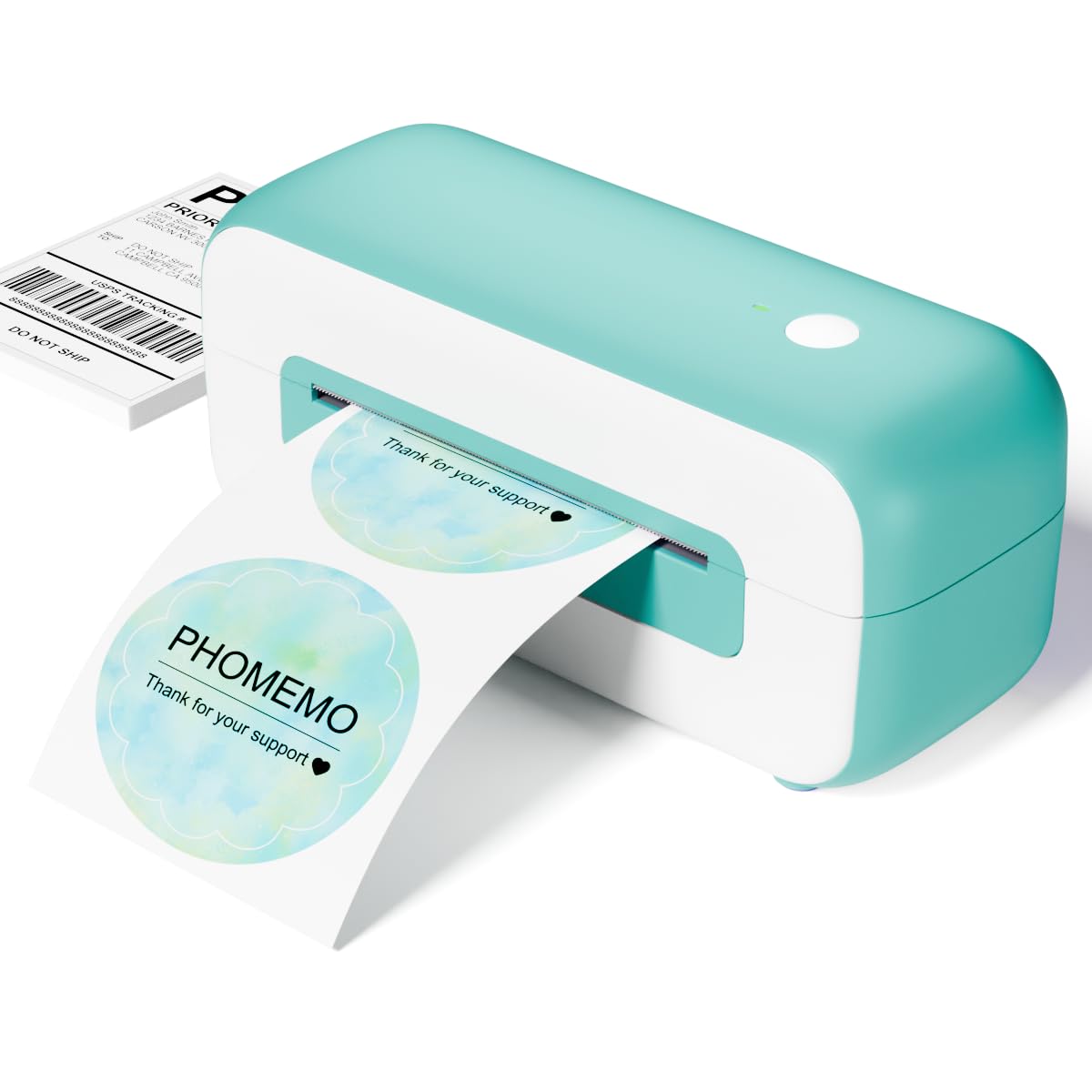 Phomemo USB Thermal Shipping Label Printer, 4x6 Desktop Thermal Label Printer for Shipping Packages/Small Business/Office/Home, Widely Used for Amazon, Ebay, Shopify, Etsy, UPS, FedEx - Green