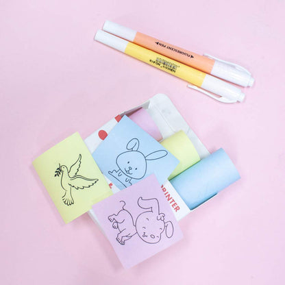 Phomemo Papier - M02/M02pro/M02S/M03/M03AS/M04S/M04AS Mini Autocollant Papier D'impression, Autocollant Jaune/Bleu/Rose 53mmx6.5m, 3 Rouleaux