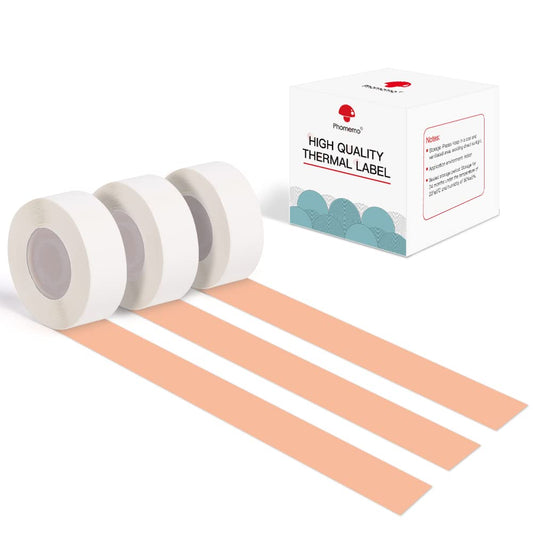 Phomemo D30 Continuous Label Tape - Orange Label Tapes, Thermal Labels for Kitchen, Files, Address, Gift and etc, 3 Rolls