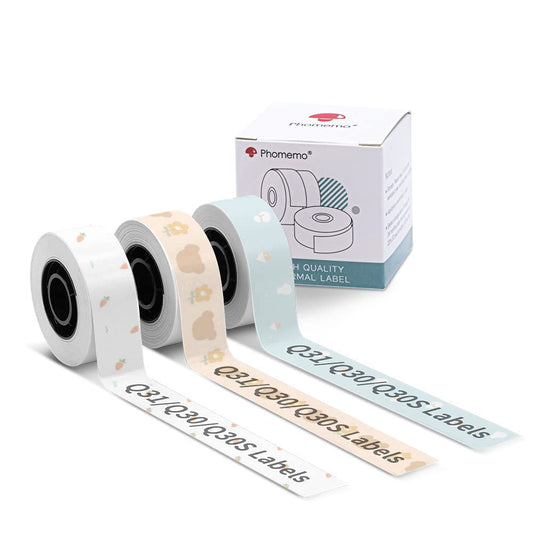 Endlosetiketten f¨¹r Phomemo D30/Q31/Q30S/Q30, Gemusterten Klebeetiketten 15mmx6m, BPA freie Aufkleber, etiketten endlos Kompatibel mit Colorwing Q30 Bluetooth Labelmaker- 3 Rollen