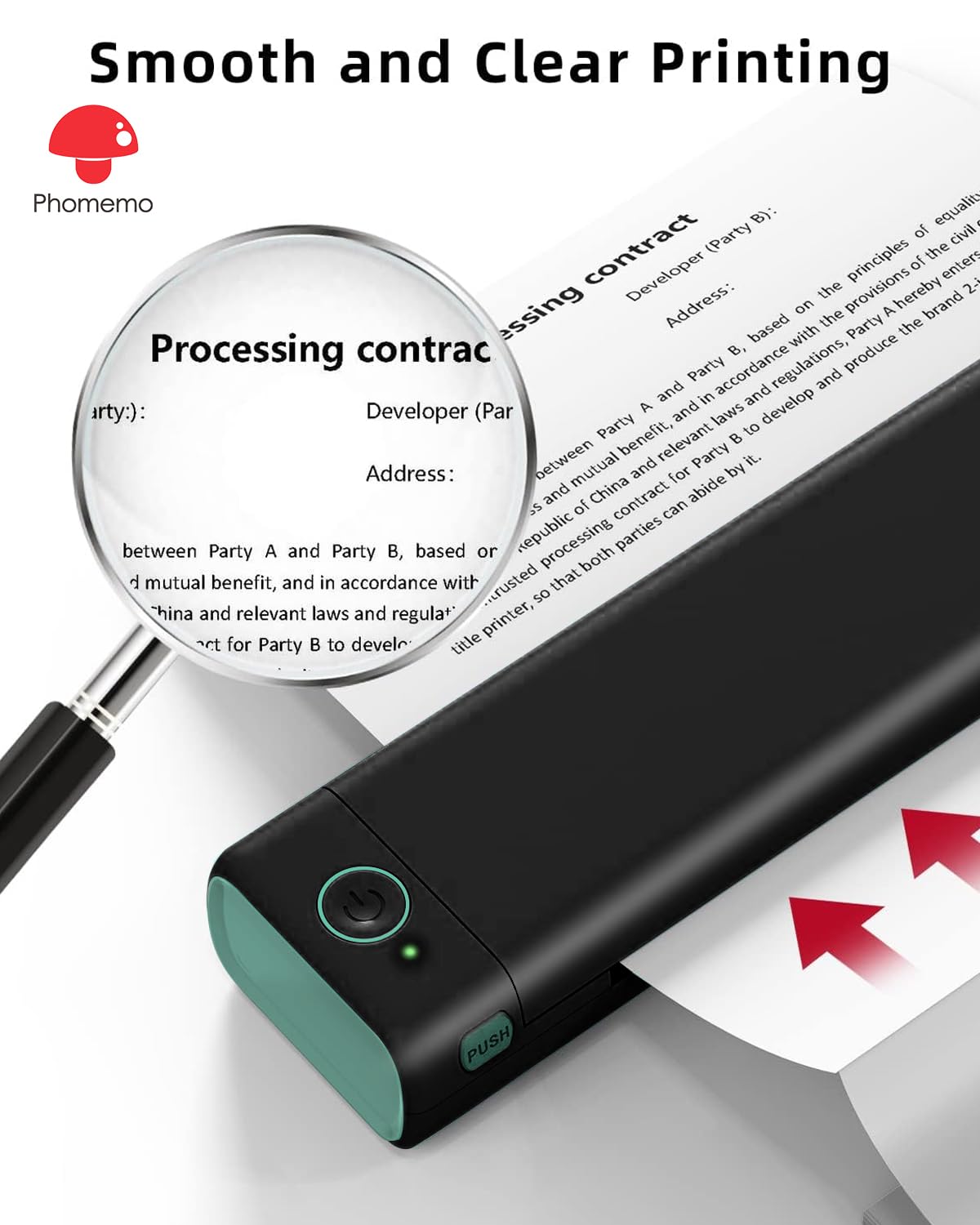Phomemo Rotoli di carta per stampante termica formato A4, compatibile con stampante portatile M08F (2 rotoli da 100 fogli)