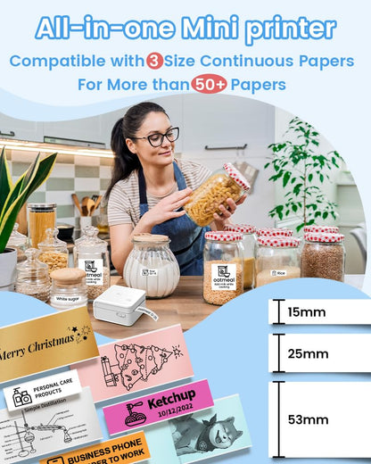 Phomemo 300dpi Pocket Mobile Pocket Printer- M02 Pro Thermal Bluetooth Portabel Mini Photo Printer Compatible with iOS and Android, for Photo Printing, Graffiti,Learning,Work, White