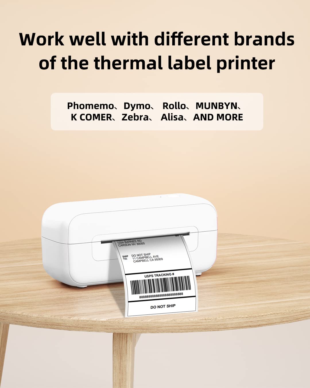 500 PCS 4x6 Thermal Label Roll - White 4''x6'' Labels Shipping Supplies Labels for Thermal Label Printer - Commercial Grade Thermal Shipping Label for Shipping Packages - Water/Oilproof Mailing Labels