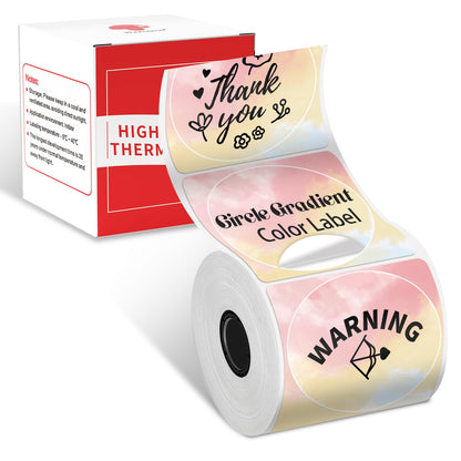 Phomemo Circle Label Compatible with M110/M110S/M120/M200/M220, 1.96'' x 1.96''£¨50x50 mm£©Thermal Round Rainbow Gradient Sticker Label