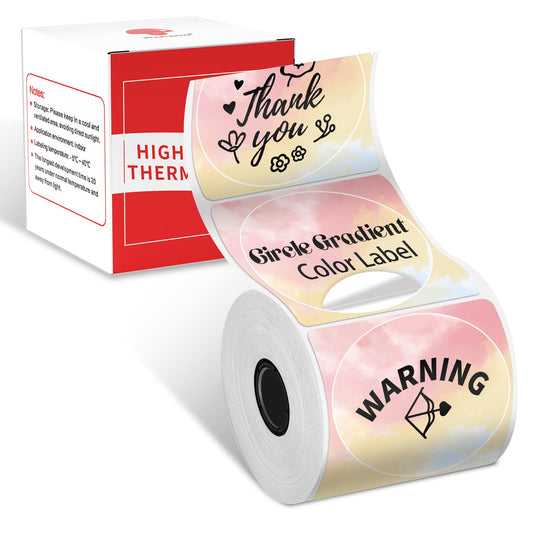 Phomemo Circle Label Compatible with M110/M110S/M120/M200/M220, 1.96'' x 1.96''£¨50x50 mm£©Thermal Round Rainbow Gradient Sticker Label