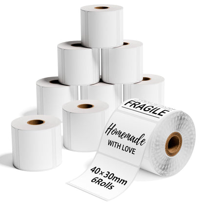 Phomemo 9 Rouleaux Etiquettes M110 Etiquettes Autocollante Multifonction pour ¨¦tiquettes thermiques,1,57''x1,18'' (40x30mm),adapt¨¦ ¨¤ ¨¦tiqueteuses Phomemo M110 M200 M120 M220 M221,230 ¨¦tiquettes/Rouleau