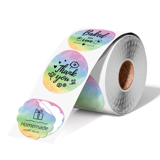 Phomemo Circle Labels- 2'' Thermal Round Rainbow Color Label for Barcode Label, DIY Logo Design, Small Business, Compatible with Most of Shipping Label Printers, 750pcs/Roll