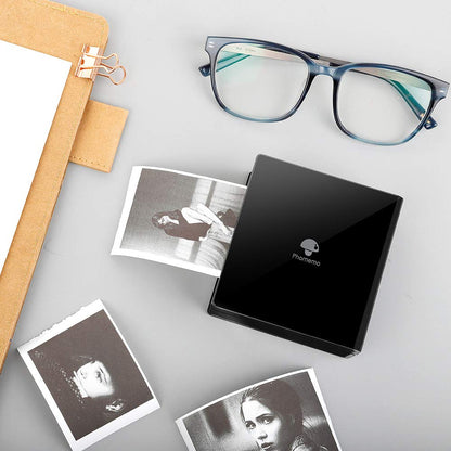 Phomemo M02 Mini Pocket Printer- Inkless Note Printer Portable Bluetooth Thermal Printer Pocket Printer for Organizing Office Documents, Work List Printing, Receipts, Black