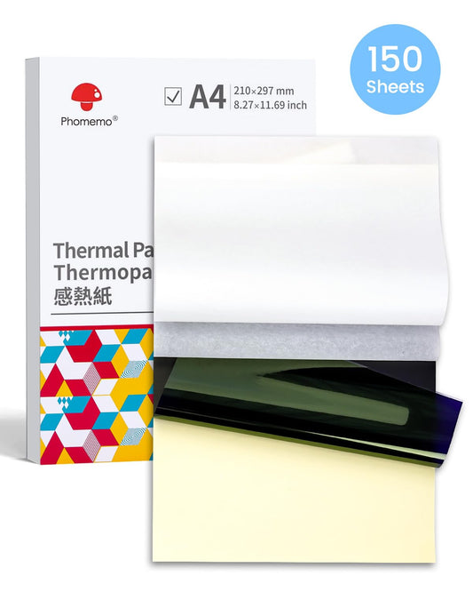 Phomemo Tattoo Transferpapier - A4 Gr??e Thermo-Schablonenpapier f¨¹r Tattoo Transfer - DIY Tattoo Pauspapier Kompatibel mit M08F Tattoo Drucker, 150 Blatt