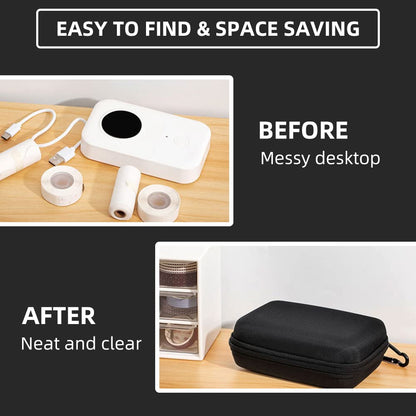 Phomemo D30 D35 Label Marker Black Case with 6 Rolls of Color Combo Set Label Tapes, Waterproof Storage Bag with Black on White Clear Starry Sky Label Tapes, Sticker Thermal Paper Self-Adhesive