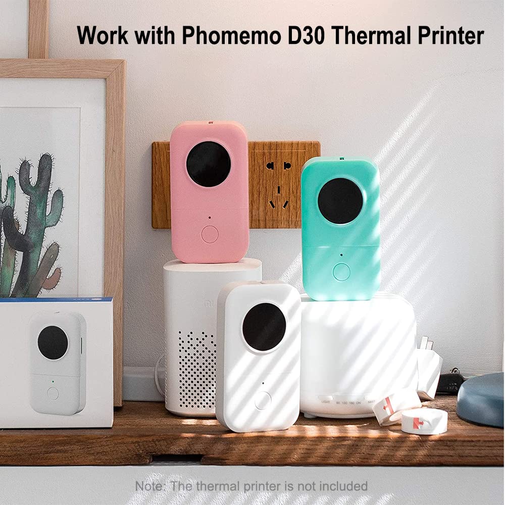 Phomemo D30 Label Maker Continuous Label Tape, Black on Mint Green, Light Orange, Lavender Purple Long Sticker Thermal Paper Self-Adhesive Label Tape, 15 x 6m (19/32 x 2367/32) Long Tape, 3 Rolls