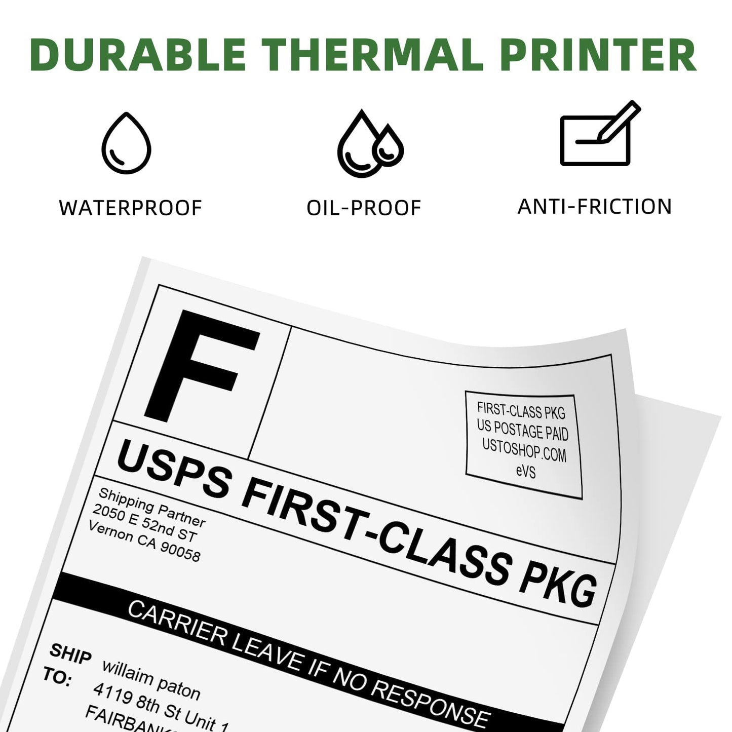 500 PCS 4x6 Thermal Label Roll - White 4''x6'' Labels Shipping Supplies Labels for Thermal Label Printer - Commercial Grade Thermal Shipping Label for Shipping Packages - Water/Oilproof Mailing Labels