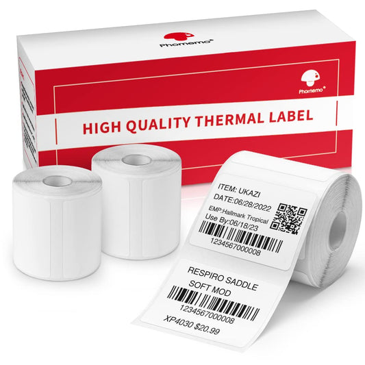690 pcs M110/M220/M120/M200/M221 Thermal Paper 1.57'' x 1.18''(40x30mm), Phomemo Label Maker Tape, Multipurpose Barcode Labels, 230Labels/Roll, Black on White