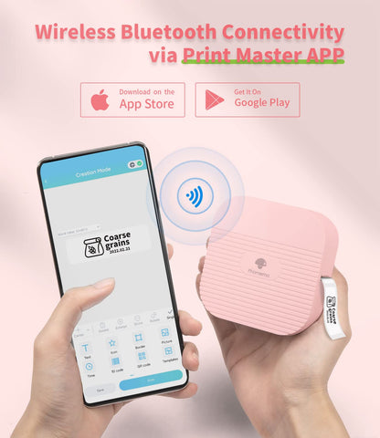 Phomemo ¨¦tiqueteuse Bluetooth, Q31 Imprimante Etiquette Autocollante pour iOS & Android, Imprimante d'¨¦tiquettes Bluetooth pour Maison, Bure au, ¨¦cole (Rose)