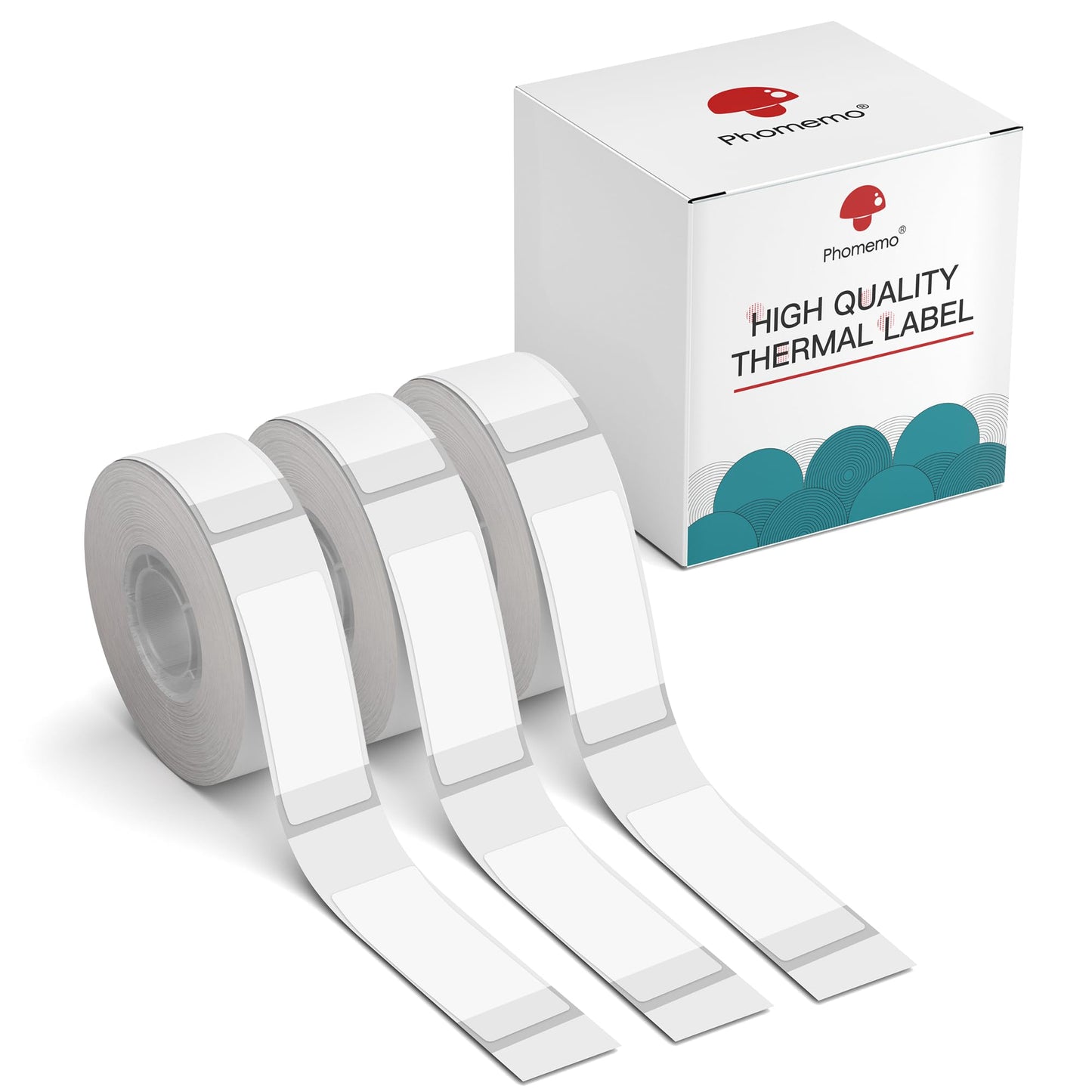 Phomemo 3 rotoli di etichette autoadesive trasparenti, 14mm * 25mm, compatibile con stampante per etichette Phomemo D30, 250 / rotolo, 3 rotoli (etichette trasparenti)