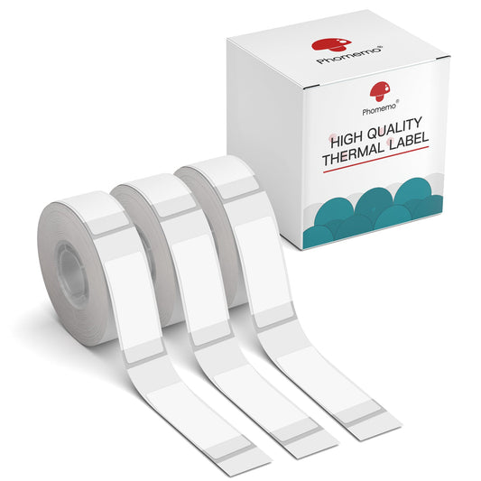 Phomemo 3 rotoli di etichette autoadesive trasparenti, 14mm * 25mm, compatibile con stampante per etichette Phomemo D30, 250 / rotolo, 3 rotoli (etichette trasparenti)