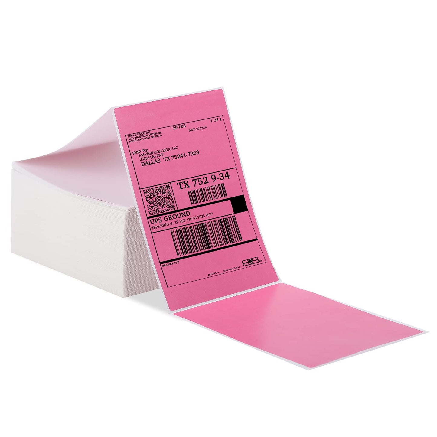 Phomemo 4x6 Thermoetikett, Thermoetikettendrucker Etikettenpapier Transportetikett Verpackungsetikett, kompatibel mit Rollo und allen anderen 4¡Á6 Etikettendruckern (500 rosa Faltetiketten)