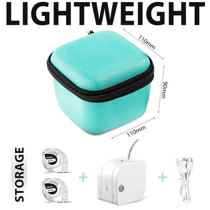 Phomemo P12 Case, Label Maker Case for P12 & P12 Pro Label Maker, Carrying Bag Storage for P12 Label Maker & Label Tapes, Easily Store Your Printer with Mesh Pocket for Cable Accessories, Green