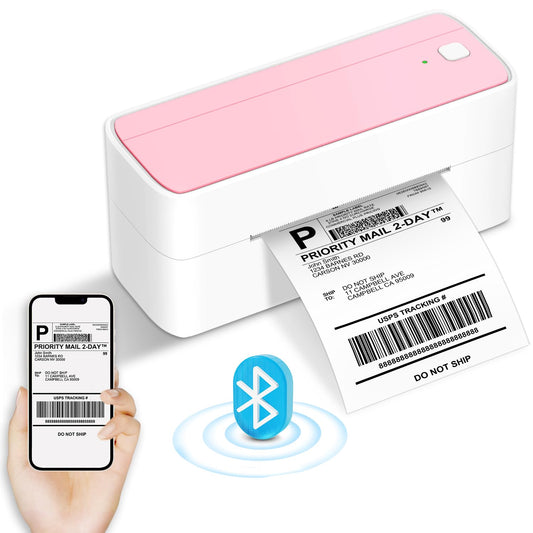Phomemo Bluetooth etiket yazıcı, DHL termal yazıcı 4XL etiket yazıcısı, Mac/PC için, Nakliye etiket yazıcısı, barkod, Amazon, Ebay, Etsy & Shopify, DHL ups için etiket yazıcısı - pembe