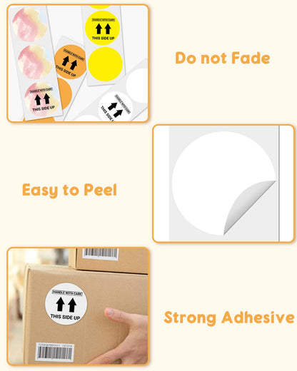Phomemo 2'' Round Thermal Labels, Self-Adhesive Circle Sticker Printer Label, Circular Direct Thermal Printer Label for Thanks Card, Logo Design, Name/Price, Address, QR Code, 750 Labels/Roll, White
